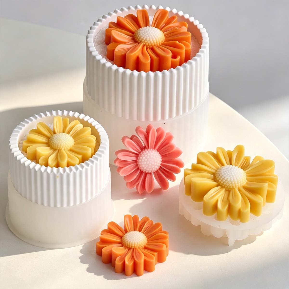 Potsticker Mold - Round Striped Candle Jar Silicone Mold