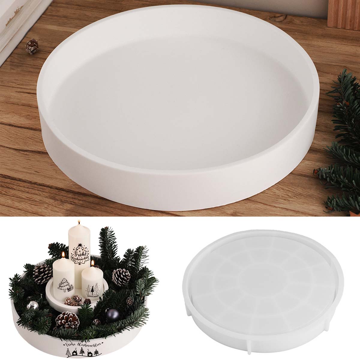 Concrete Round Candle Bowl Ves - Potsticker Mold ulasan dan harga