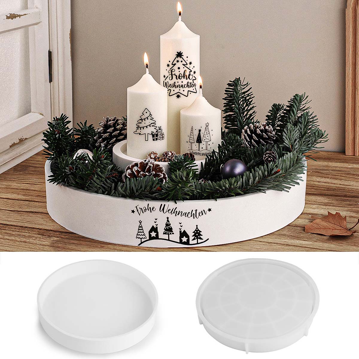 Concrete Round Candle Bowl Ves - Potsticker Mold ulasan dan harga