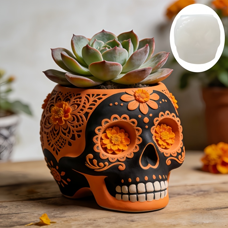 Flower relief skull succulent  - Potsticker Mold ulasan dan harga
