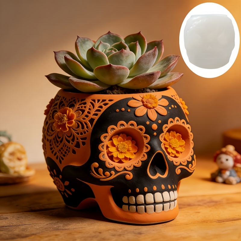 Flower relief skull succulent  - Potsticker Mold ulasan dan harga