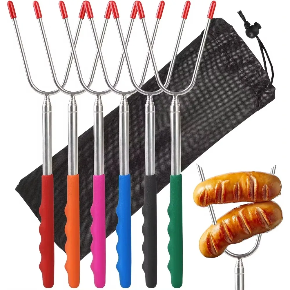 5/6/10pcs Telescopic BBQ Forks - Hot Dog Press ulasan dan harga