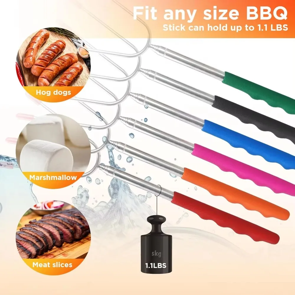 5/6/10pcs Telescopic BBQ Forks - Hot Dog Press ulasan dan harga